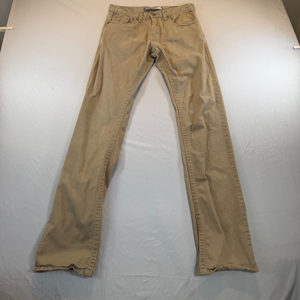 BKE Casuals Jake Straight Khaki Tan Pants Mens 29XL Contrast Stitch Trousers